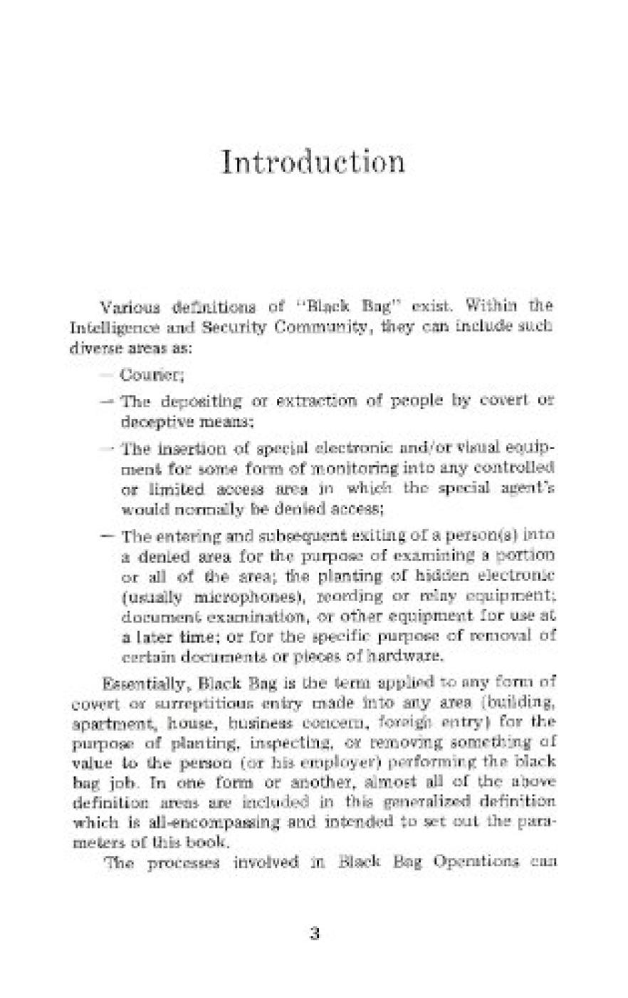 Agents Handbook of Black Bag Operations